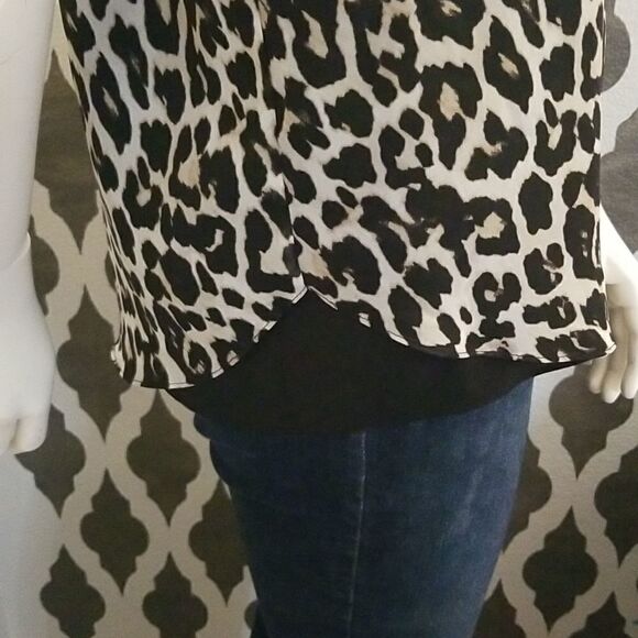 Calvin Klein leopard print layered top - Picture 3 of 6